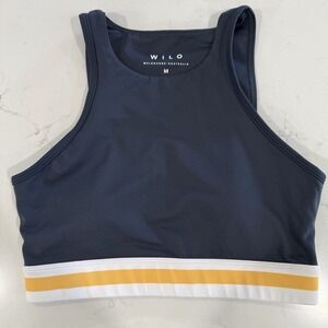 Wilo The Label Melbourne-Australia Sports Bra Womens size Med. Blue/White/Yellow